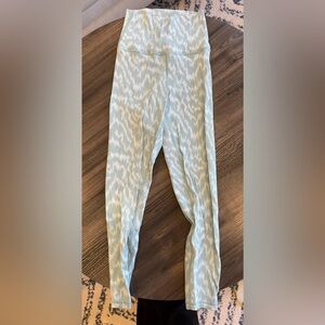 Aerie Light Blue and White Ribbed Leggings